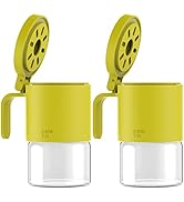 Zuutii Glass Spice Jars Moisture-Proof Spice Containers with Spoons, Set of 2 10oz/300ml Spice Bo...