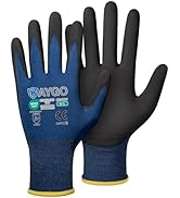 KAYGO Safety Work Gloves MicroFoam Nitrile Coated-3 Pairs, KG18NB,Seamless Knit Nylon Glove with ...