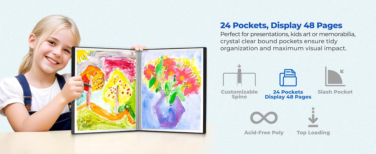 Dunwell Presentation Book 9x12 V - 24 Pockets, Display 48 Pages