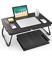 BUYIFY Foldable Laptop Bed Desk for Couch, Sofa - Large Lap Desk Tray Table with Cup Holder and T...