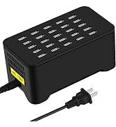 25 Ports USB Charger, 125W 25A Desktop USB Charging Station with iSmart Multiple Port, Compatible...