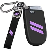 MILD EAST for Dodge Key Fob Cover with Double Slash Keychain, Car Key Cover Compatible with Dodge...