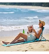 #WEJOY Beach Mat Lounge Chair for Adults Portable Lightweight Lounge Mat with Back Support Adjust...