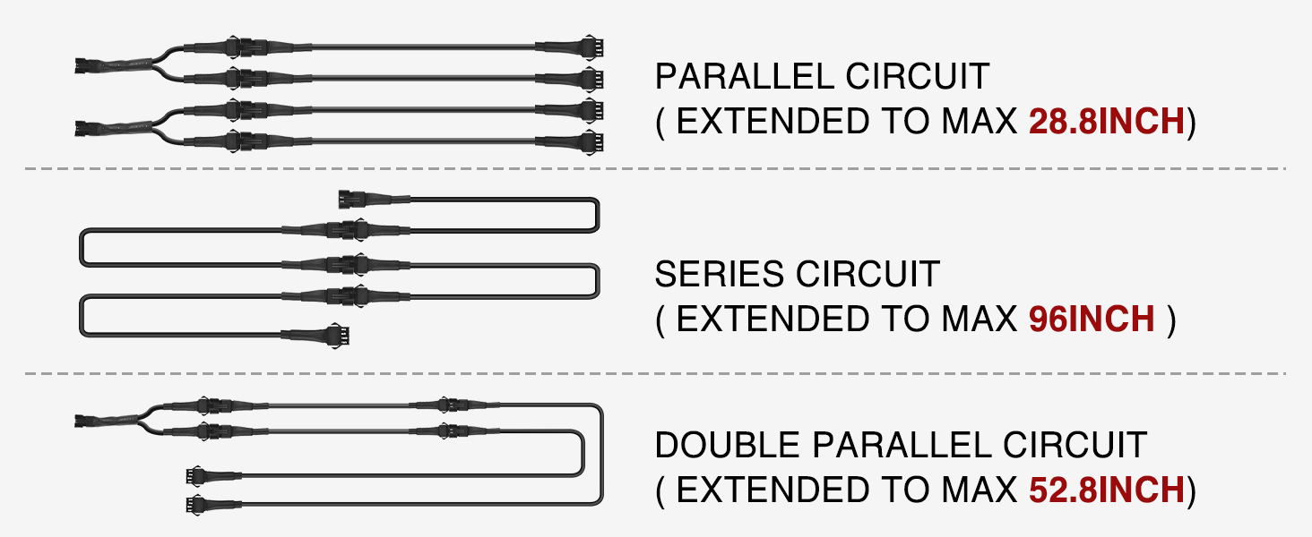 4PCS 4 Pin RGB Motorcycles Light Extension Wire