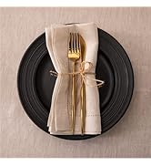 EVERLY Cloth Napkins 20X20 Inch 100% Pure Linen Napkins Handstitched Premium Quality Dinner Napki...