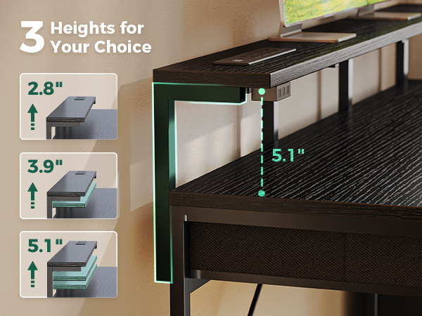 desk with monitor stand