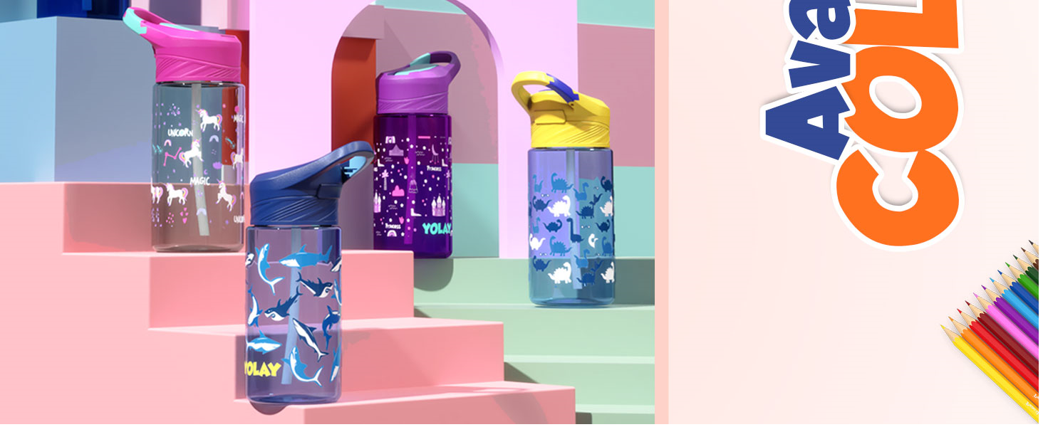 Kids water bottle, leak proof kids water bottle, kids bottle with lid, water bottle for school