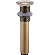 Flybath Sink Drain Antique Brass Bathroom Faucet Small Pop Up Vessel Basin Sink Drain Stopper Wit...