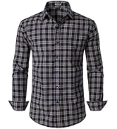 JEMITOP Men's Transitional Weather Long Sleeve Slim Fit Button Down Shirts Business Casual Dress ...