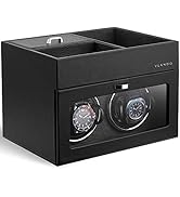 Vlando Automatic Double Watch Winder for Men - Watch Winder Box with Jewelry Organizer Tray for F...