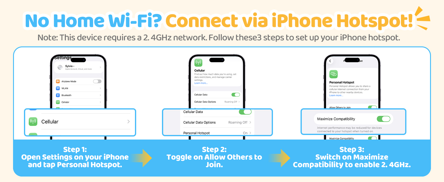 No Home Wi-Fi? Connect via iPhone Hotspot!