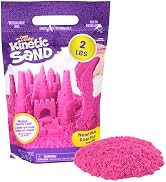 Kinetic Sand, 2lbs Pink Play Sand, Moldable Sensory Toys for Kids, Resealable Bag (Packaging May ...