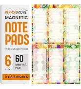 Performore 6 Packs of Magnetic Note Pad for Fridge - Magnetic List Pad - Magnetic to Do List for ...