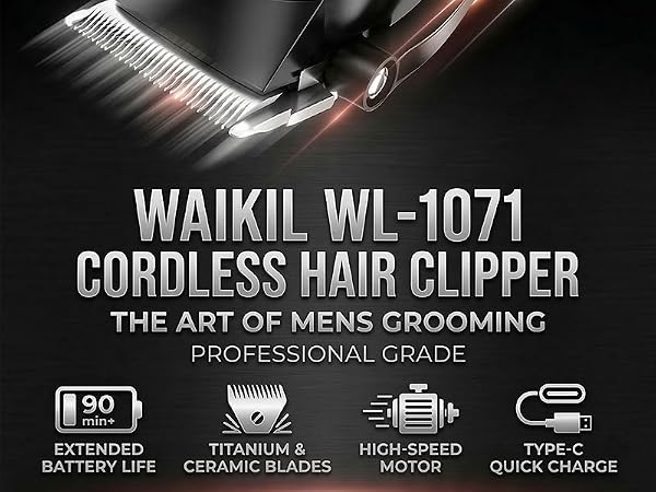WAIKILWL-1071 CORDLESS HAIR CLIPPER