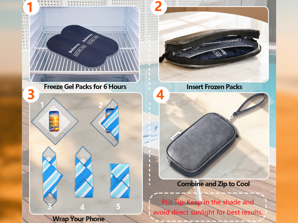 babeezy cell phone insulated pouch for overheating cool pack for phone in sun