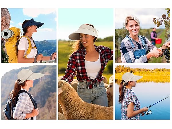 sun hat women packable protection girl visor wide brim outdoor cap large
