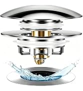STILLM Bathtub Drain Stopper, Pop Up Tub Stopper and Cover, Bottom with Hair Catcher, Universal f...