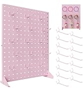 Peg Board Display Stand with 15 Hook,Tabletop Metal Pegboard Shelf for Craft Shows & Fairs,Jewelr...
