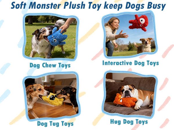 Blue Monster Dog Toy for large dogs