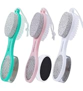 Foot Scrubber Brush with Pumice Stone for Feet 5-in-1, 3Pcs Foot File Callus Remover Pedicure Too...