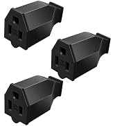 3 Wire Grounding Plug Extension Cord Straight Blade Adapter Replacement Electrical Connector End ...