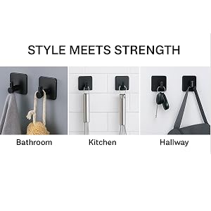 Multi purpose black wall hook