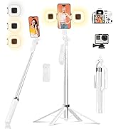 Funxee Selfie Stick Phone Tripod - 71 inch Tall Cell Phone Holder with Detachable Wireless Remote...