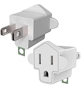 2 Pack ETL Listed 3 Prong to 2 Prong Adapter, JACKYLED Polarized Grounding Converter 3-Prong Adap...