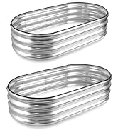 JERIA Raised Garden Bed,Galvanized Raised 2 Pcs 4×2×1ft Planter Boxes Outdoor with Easy Assembly,...