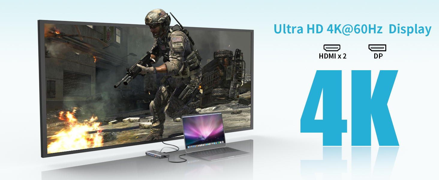 Ultra HD 4K@60H Display with Dual HDMI and Display Port