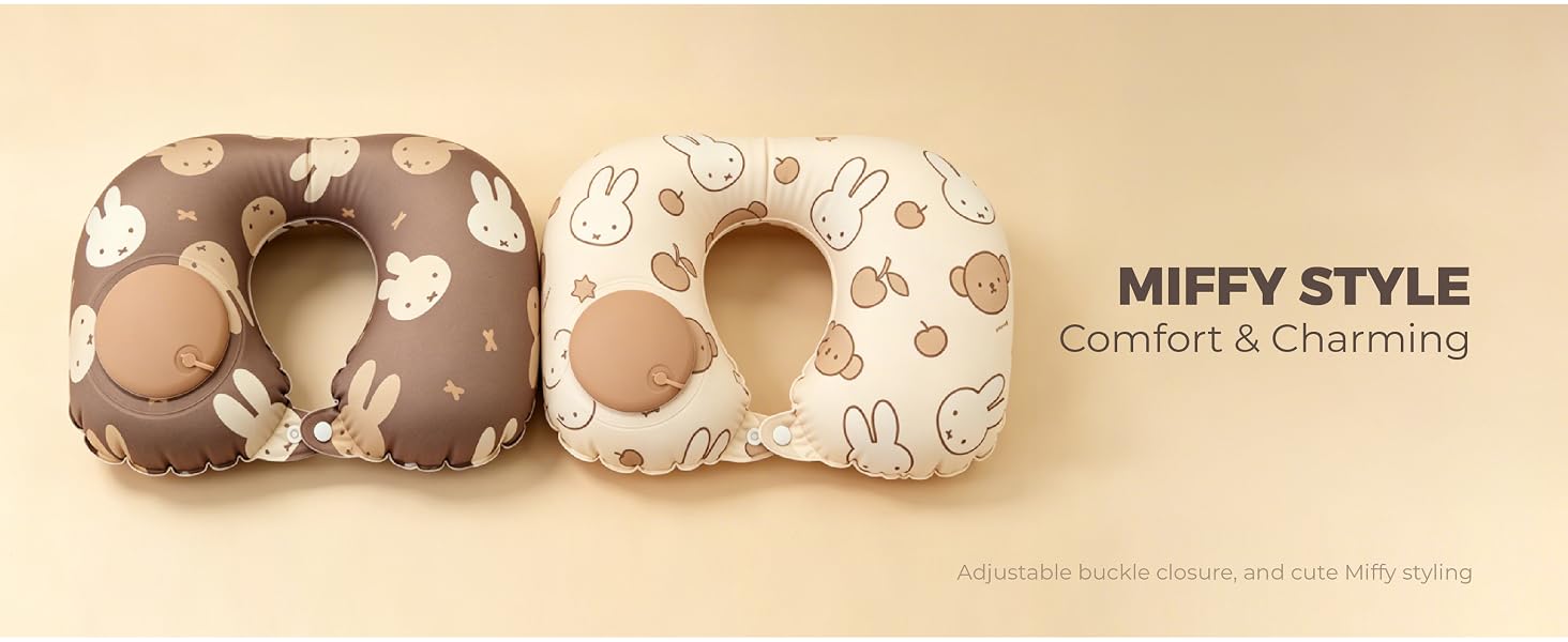 Miffy Press-to-Inflate Travel Pillow