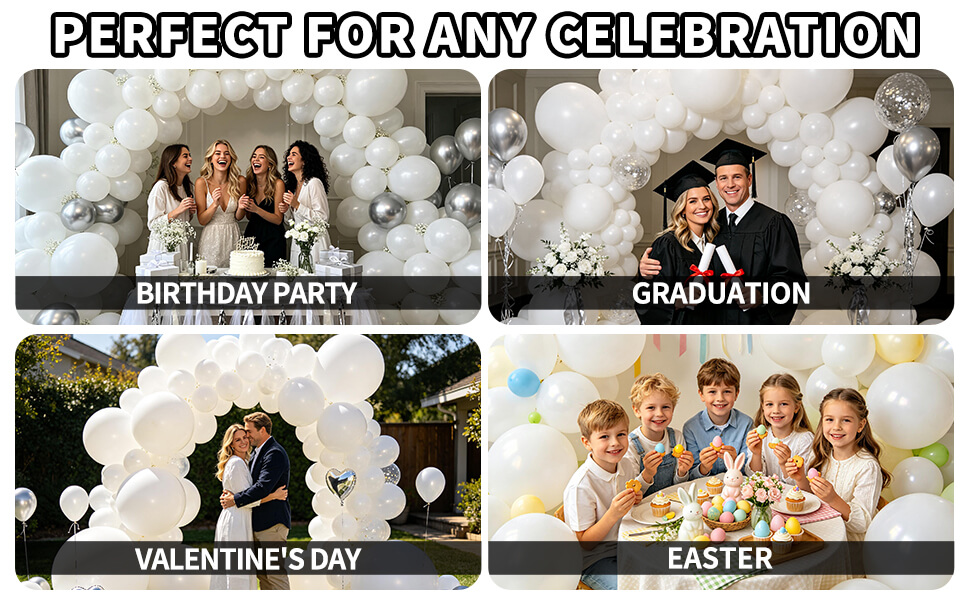 white balloon arch kit
