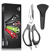 CCKO Kitchen Scissors Heavy Duty with Magnetic Sheath Scissors for Fridge Multipurpose Stainless ...