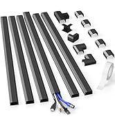 Black Cord Hider, Delamu Black Cord Cover, Large Black Cable Raceway, 94.5in Black Cable Hider, B...