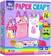 KRAFUN My First Unicorn Bunny Paper Craft Kit for Toddlers and Girls Age 3-8 Years Old, Include 1...