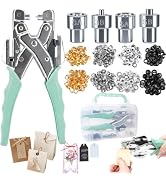 2-in-1 Professional Eyelet Punch Pliers Kit 3/16 & 1/8 Hole Punch & Eyelet | With160PCS Metal Gro...