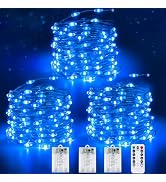 3 Pack Fairy Lights Battery Operated with Remote Control Timer, 26 FT 80 LED String Lights Outdoo...