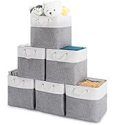 Oterri 6 Pack Foldable Storage Cubes, 13x13 Inch Fabric Bins, Decorative Storage Baskets for Home...