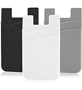 SS Card Holder for Phone Case, Phone Wallet Stick on Adhesive Silicone Cell Phone Pouch Suitable ...