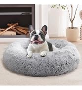 JOLLYVOGUE Donut Dog Bed, Comfort Round Dog Bed, Anti-Anxiety Calming Cuddler Dog & Cat Bed, Fluf...
