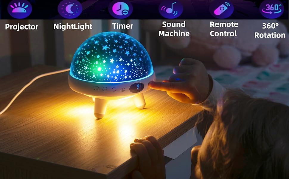 star projector night light kids baby white noise machine