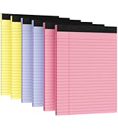 6pcs Legal Pads 8.5 x 11, Notepads 8.5 x 11 Inch, Color Note Pads Clear Print Writing Pads of Pap...