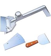 EVEDMOT Heavy Duty Grill Scraper Commercial Griddle Scraper Set with 5 Blades, Casting Aluminum F...