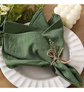 Socomi Cloth Napkins Green Summer Washable Reusable Bulk Linen Cotton Napkins Set of 6 17