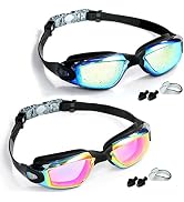 EWPJDK Swim Goggles - 2 Pack Swimming Goggles Anti Fog No Leaking For Adult Women Men