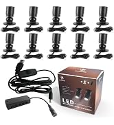 FOROUREYES 10 Lights Dimmable LED Cabinet Lights USB 5V Downlight for Model Display Counter Wine ...