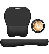 TECKNET Gel Mouse Pad with Wrist Rest, 3 in 1 Keyboard Wrist Rest for Pain Relief, Non-Slip PU Ba...