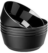 Hioasis 8 Pack Plastic Serving Bowls 128oz Black Plastic Bowls Heavy Duty Disposable Serving Bowl...
