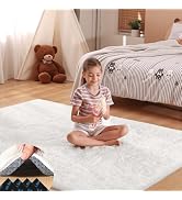 Mhyup 4x6 Cream White Rugs for Bedroom Living Room, Fluffy Small Area Rug Soft Shag Carpet for Ki...