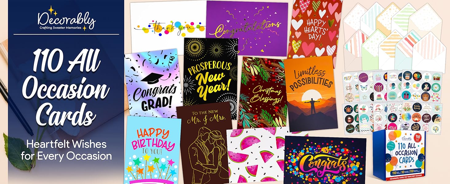 mixed box of greeting cards card sets with envelopes all occasion card variety pack